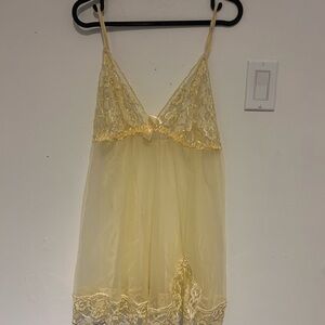 Frederick's of Hollywood Yellow Lace Slip